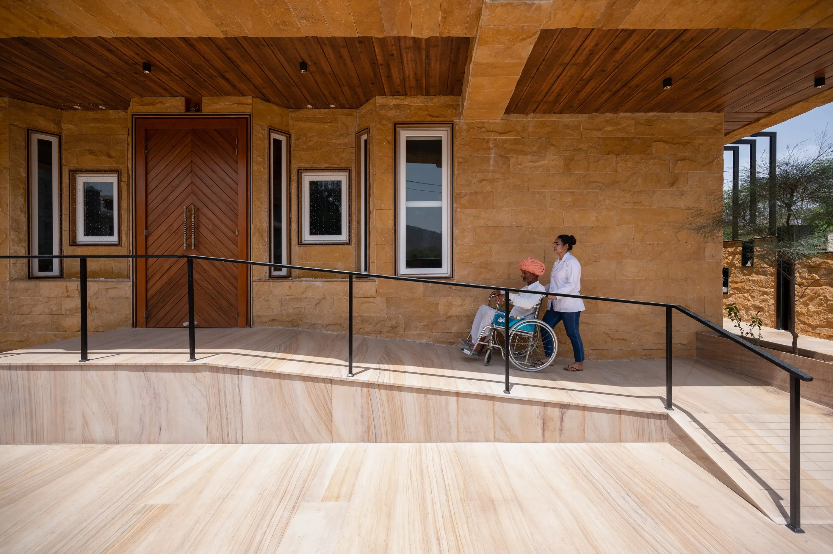 The accessible ramp inside the clinic